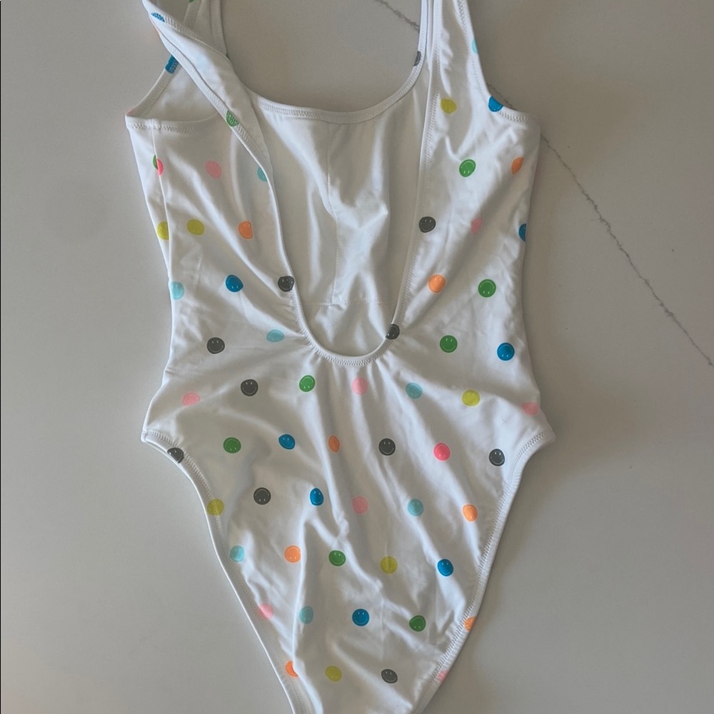 Aerie White Polka Dot One Piece Swimsuit - Picture 7 of 8